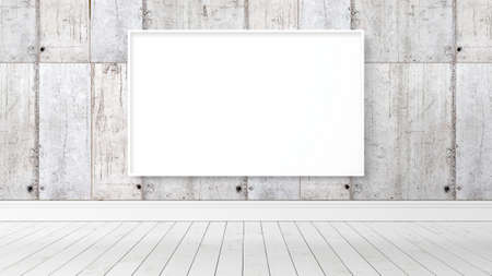 Beautiful living room interior with mock up poster frame. 3D renderingの写真素材