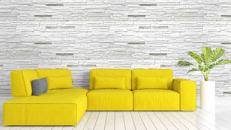 Beautiful modern living room interior with sofa. 3D renderingの写真素材
