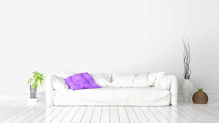 Modern bright interior . 3D renderingの写真素材