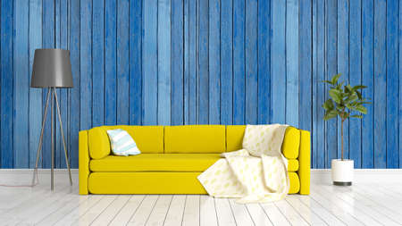 Modern bright interior . 3D rendering