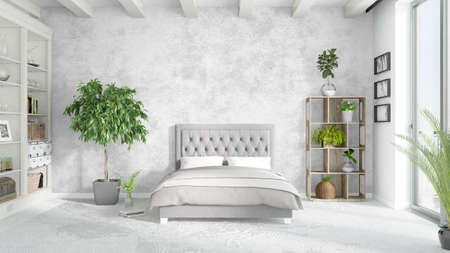 Modern bright interior . 3D renderingの写真素材