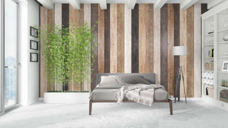 Modern bright interior . 3D renderingの写真素材