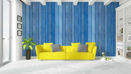 Beautiful modern living room interior with sofa. 3D renderingの写真素材