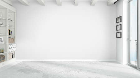 Beautiful modern empty room interior. 3D renderingの写真素材