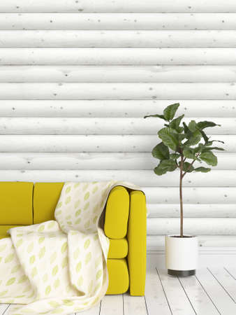 Beautiful modern living room interior with sofa. 3D renderingの写真素材