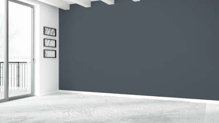 Beautiful modern empty living room interior. 3D renderingの写真素材