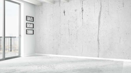 Beautiful modern empty living room interior. 3D renderingの写真素材