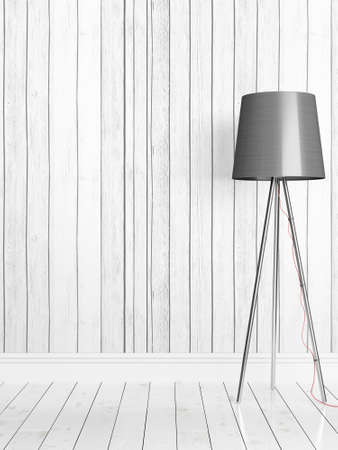 Beautiful modern empty room interior with lamp. 3D renderingの写真素材