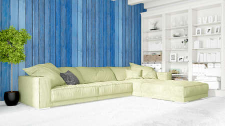 Modern bright interior . 3D renderingの写真素材