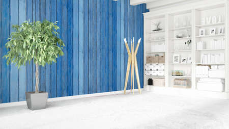 Modern bright interior . 3D renderingの写真素材