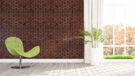 Modern bright interior . 3D rendering