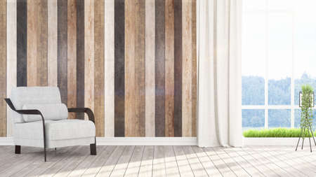 Modern bright interior . 3D renderingの写真素材