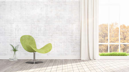 Modern bright interior . 3D renderingの写真素材