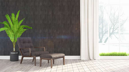 Modern bright interior . 3D rendering