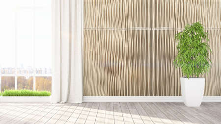 Modern bright interior . 3D renderingの写真素材