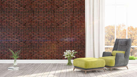 Modern bright interior . 3D renderingの写真素材