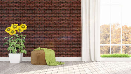 Modern bright interior . 3D renderingの写真素材