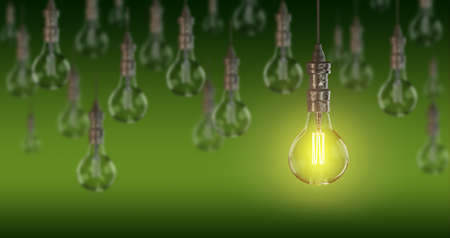 Light bulb lamps. 3D renderingの写真素材