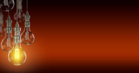 Light bulb lamps. 3D renderingの写真素材