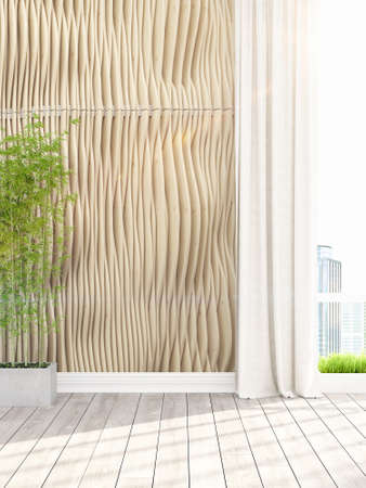 Beautiful empty modern living room interior with plant. 3D renderingの写真素材