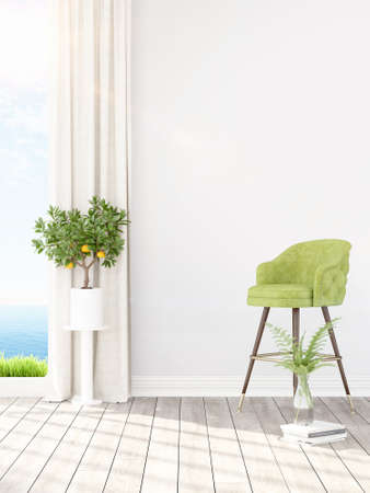 Modern bright interior . 3D rendering