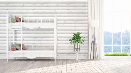 Modern bright interior . 3D renderingの写真素材