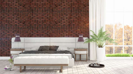 Modern bright interior . 3D renderingの写真素材