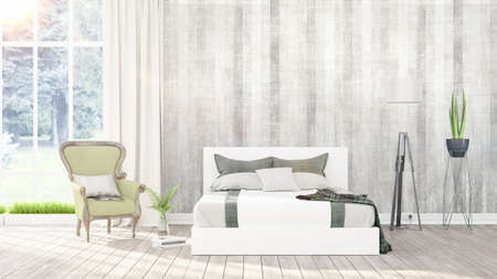 Modern bright interior . 3D renderingの写真素材