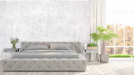 Modern bright interior . 3D rendering