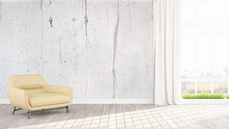 Modern bright interior . 3D renderingの写真素材