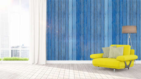 Modern bright interior . 3D renderingの写真素材