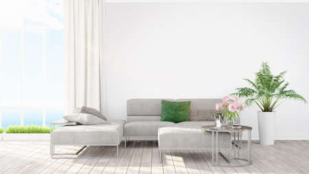 Modern bright interior . 3D renderingの写真素材