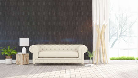 Modern bright interior . 3D renderingの写真素材