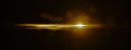 Lens flare effect. 3D rendering