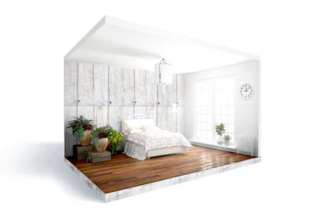 Modern bright interior . 3D renderingの写真素材