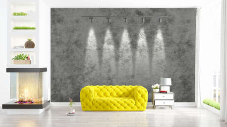 Modern bright interior . 3D rendering