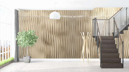 Modern bright interior . 3D renderingの写真素材