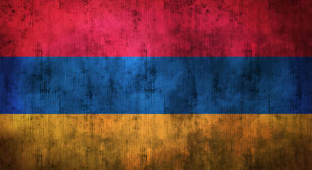 Grunge crumpled Armenia flag. 3d renderingの写真素材