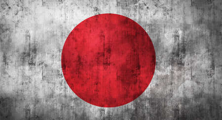 Grunge crumpled Japanese flag. 3d renderingの写真素材