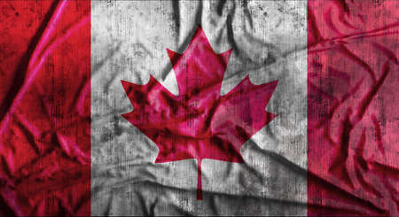 Grunge crumpled Canadian flag. 3d renderingの写真素材