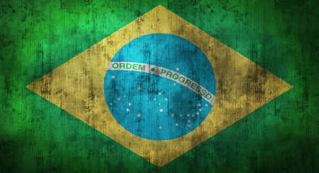 Grunge crumpled Brazil flag. 3d renderingの写真素材