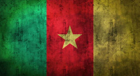 Grunge crumpled Cameroon flag. 3d renderingの写真素材