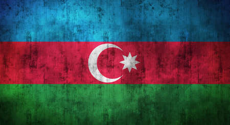 Grunge crumpled Azerbaijan flag. 3d renderingの写真素材