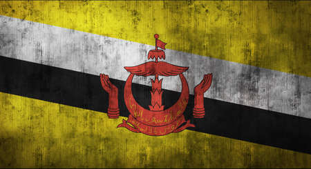 Grunge crumpled Brunei flag. 3d renderingの写真素材