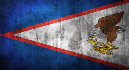 Grunge crumpled Samoa flag. 3d renderingの写真素材