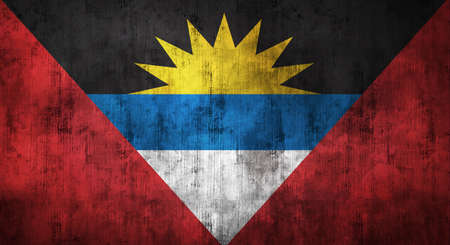 Grunge crumpled Antigua and Barbuda flag. 3d renderingの写真素材