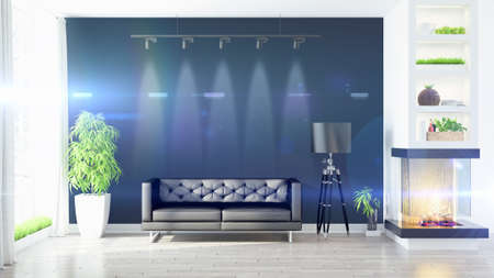 Modern bright interior . 3D renderingの写真素材