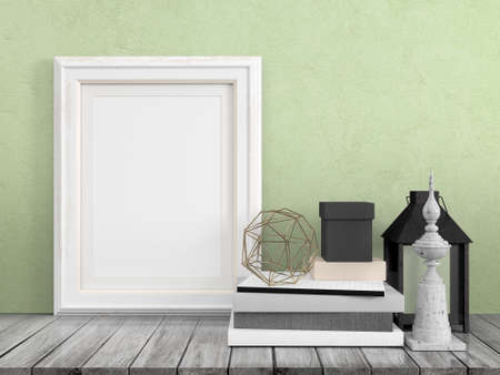 Mock up blank frame. 3d rendering