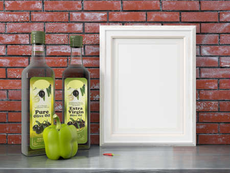 Mock up blank frame. 3d rendering