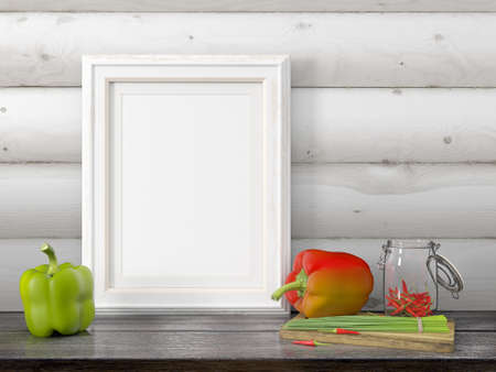 Mock up blank frame. 3d rendering
